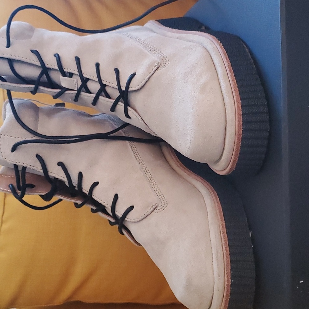 New With Tags Rag And Bone Paloma Beige Suede Boot - image 1